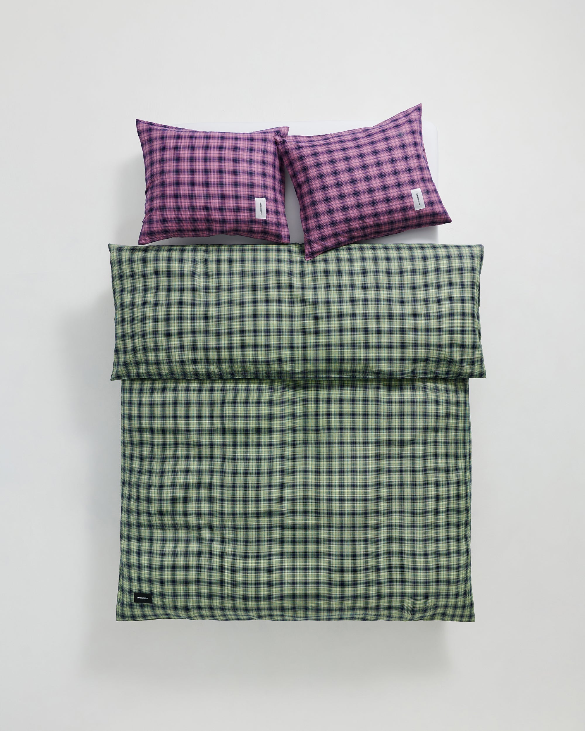 Rodeo duvet cover | Neon yellow check Oxford